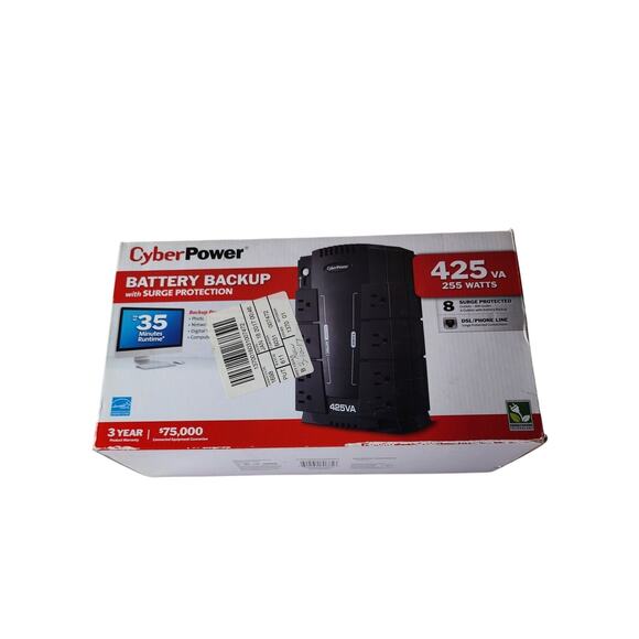 CyberPower Battery Backup with Surge Protection SE425G 425VA/255W 8 Outlet - Picture 1 of 7